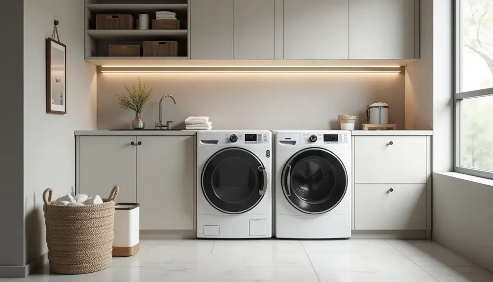 So integrieren Sie Ihre Waschmaschine und den Trockner in einen Schrank